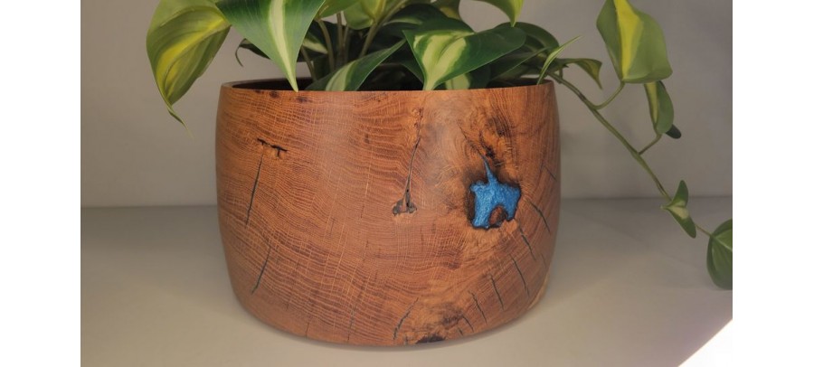 Locally Hand Made (Kankakee County) Large Black Locust Salad Bowl - Salvaged from Becoming Firewood