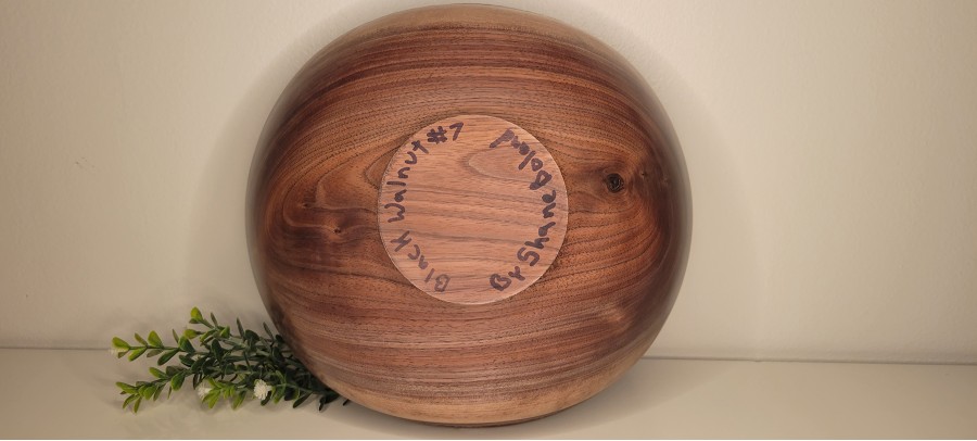 Black walnut bowl #7 turned this week in Saint Anne, IL, wood sourced from Mokena, IL this summer. 