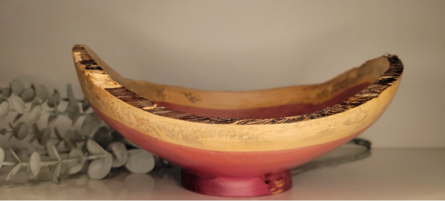 Fresh off the Lathe, Red Cedar #1 Turned by St. Anne Wood Turner ("The Beard") - Shane Boland, Natural Edge Bowl