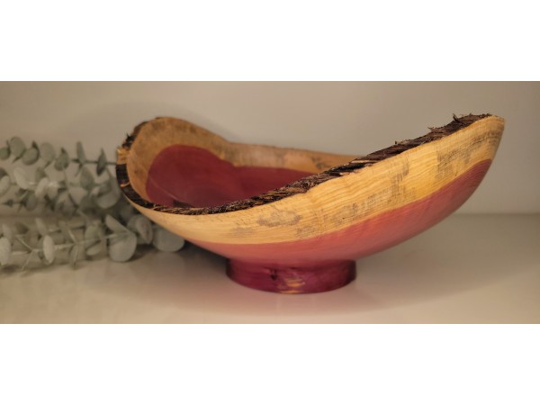 Fresh off the Lathe, Red Cedar #1 Turned by St. Anne Wood Turner ("The Beard") - Shane Boland, Natural Edge Bowl