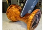 PRE-ORDER (Estimated Shipping Mid-February) - MAGA Phone Amplifier Stand - Flowering Crab Wood - hand made by Illinois Woodturner - Passive Sound Amplification