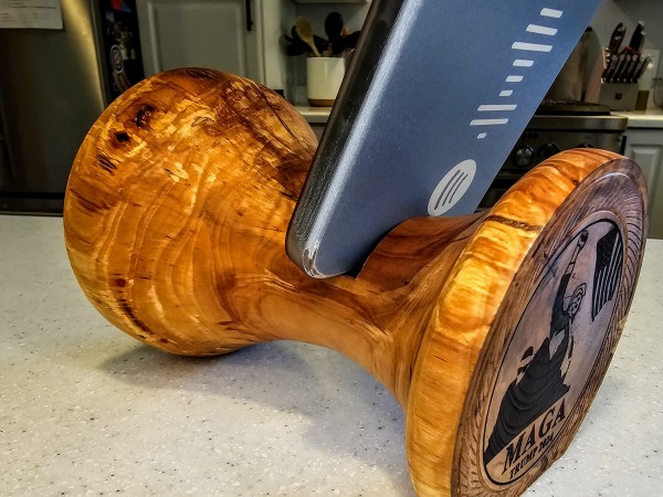 PRE-ORDER (Estimated Shipping Mid-February) - MAGA Phone Amplifier Stand - Flowering Crab Wood - hand made by Illinois Woodturner - Passive Sound Amplification