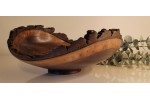 Black Walnut LIVE Edge Winged Bowl - Large | Sealed w/Polyurethane & Buffed to a Matte Finish